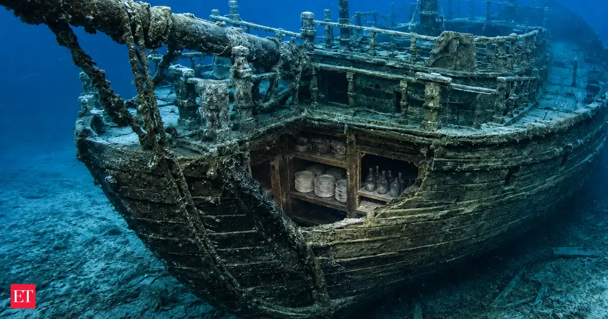 Frozen in time: 168 years later, the HMS Terror’s plates 'still sit' exactly where the crew left them.
