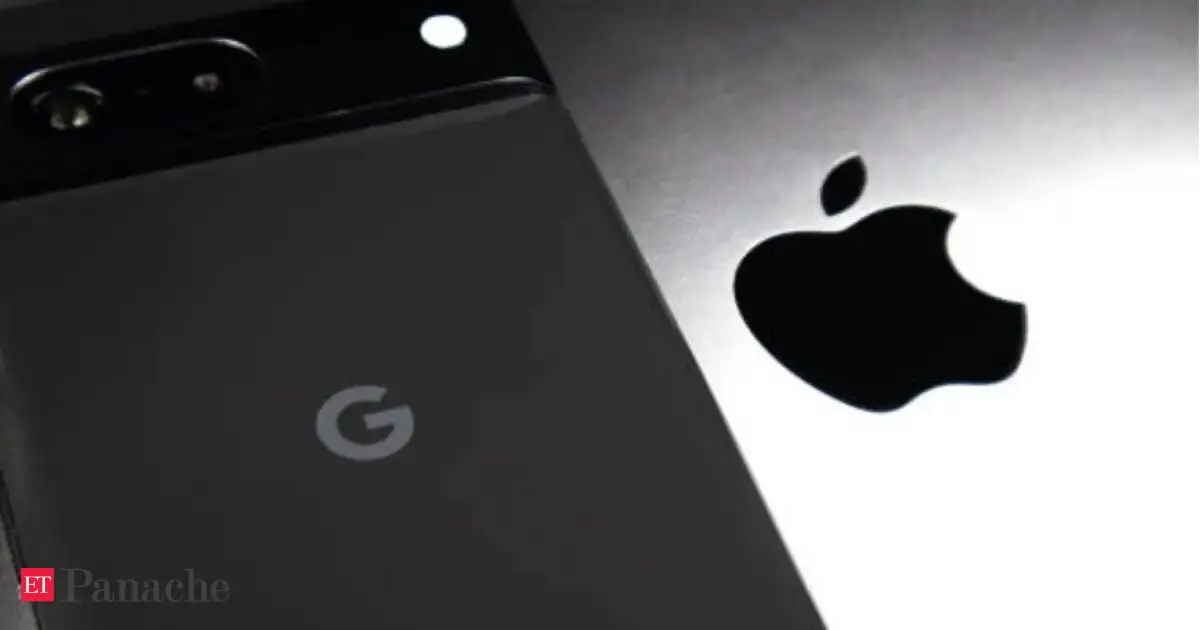 A smartphone interacting with futuristic AI elements and smart glasses, symbolizing the evolution of computing.