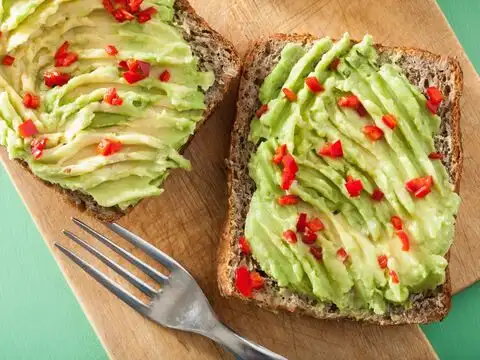Avocado on whole-grain toast