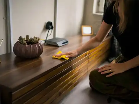 Wipe sealed wooden furniture