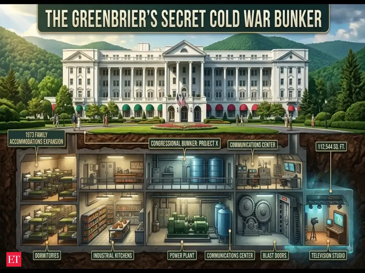 In 1958, the U.S. government hid a 112,544-square-foot congressional bunker beneath a luxury hotel in West Virginia. 35 years later, its secret was revealed, exposing a fully operational underground government built for nuclear war