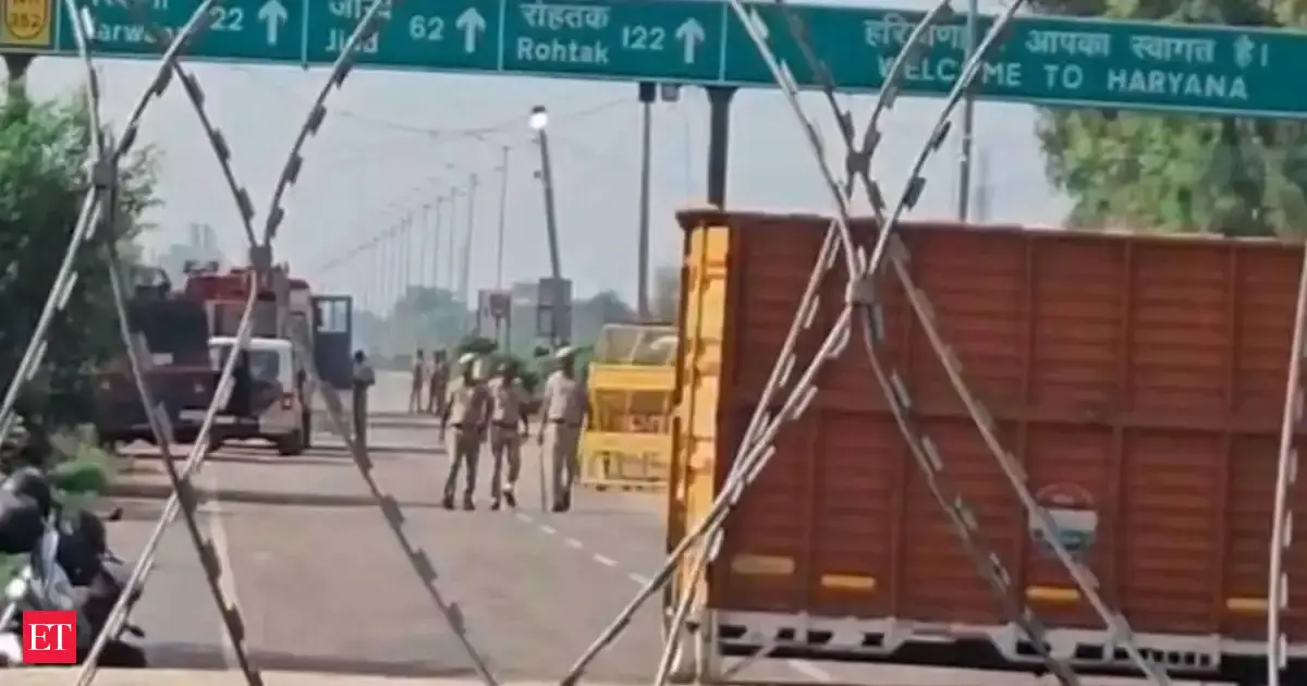 Farmers Foot March Haryana Seals Khanauri Inter State Border Point