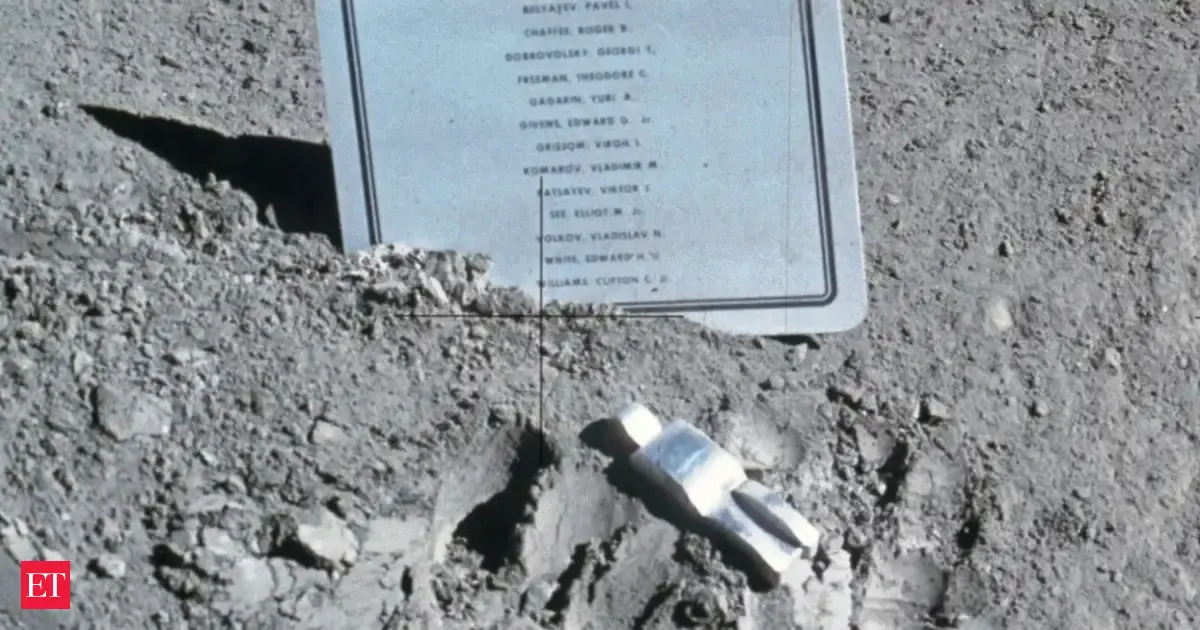 In 1971, Apollo 15 secretly left a tiny aluminum astronaut on the moon; beside it was a plaque naming 14 dead American and Soviet space travelers