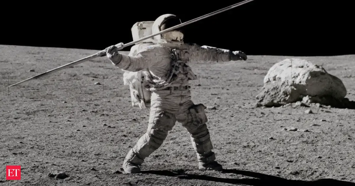 In 1971, Apollo 14 astronaut Edgar Mitchell threw a metal pole like a javelin on the moon: it still lies near one of Shepard's golf balls
