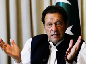 FILE PHOTO: Former Pakistani PM Imran Khan speaks with Reuters during an intervew, in Lahore