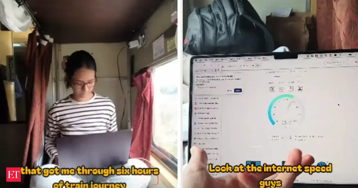 Working from a moving train: Woman shares 6-hour India journey setup with 3 SIM cards and extra phone