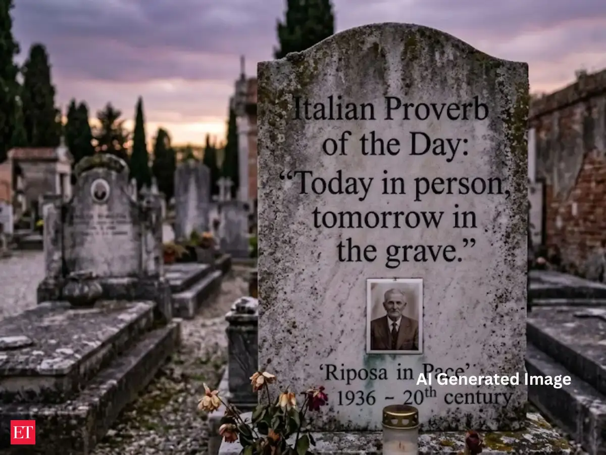 Italian Proverb of the Day: “Today in person, tomorrow in the grave.” A timeless lesson on life’s uncertainty