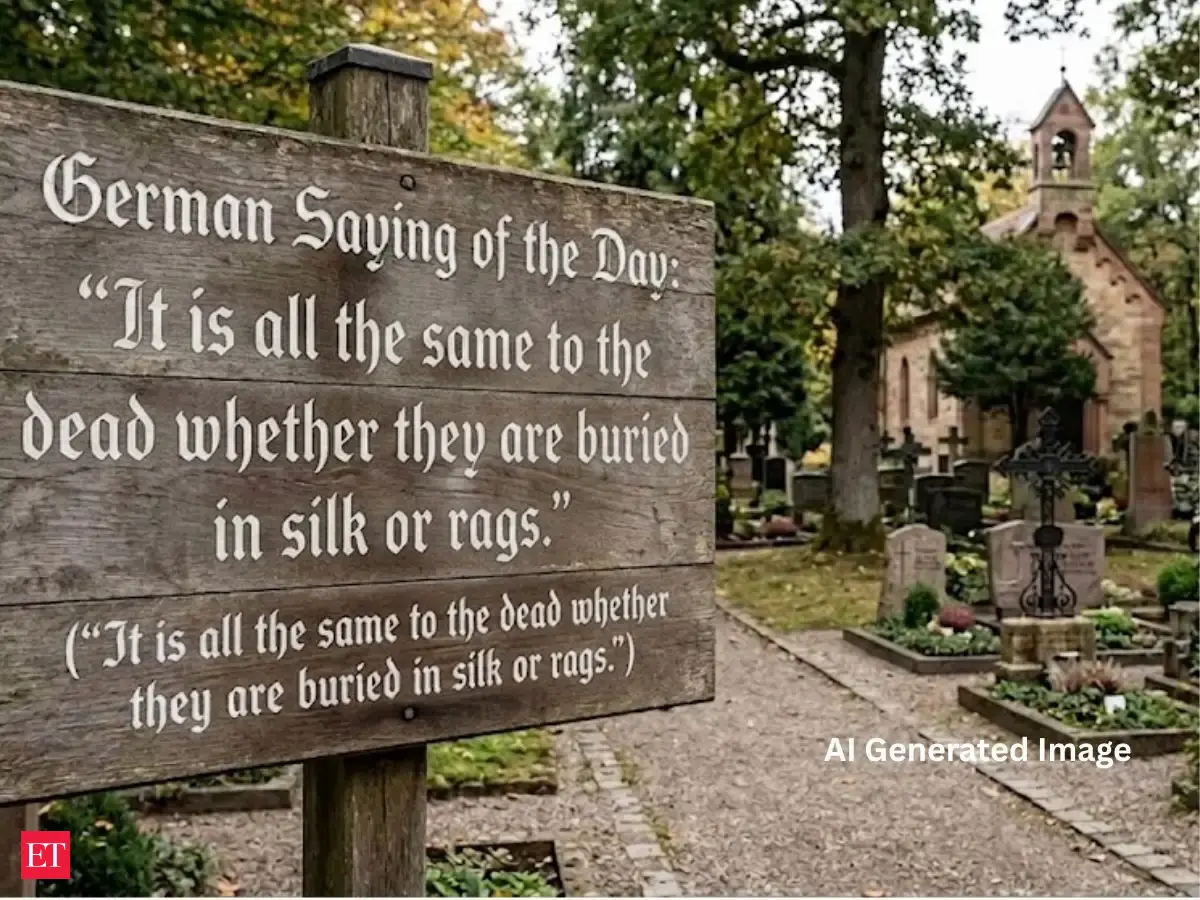 German Saying of the Day: “It is all the same to the dead whether they are buried in silk or rags.” A reflection on life beyond wealth
