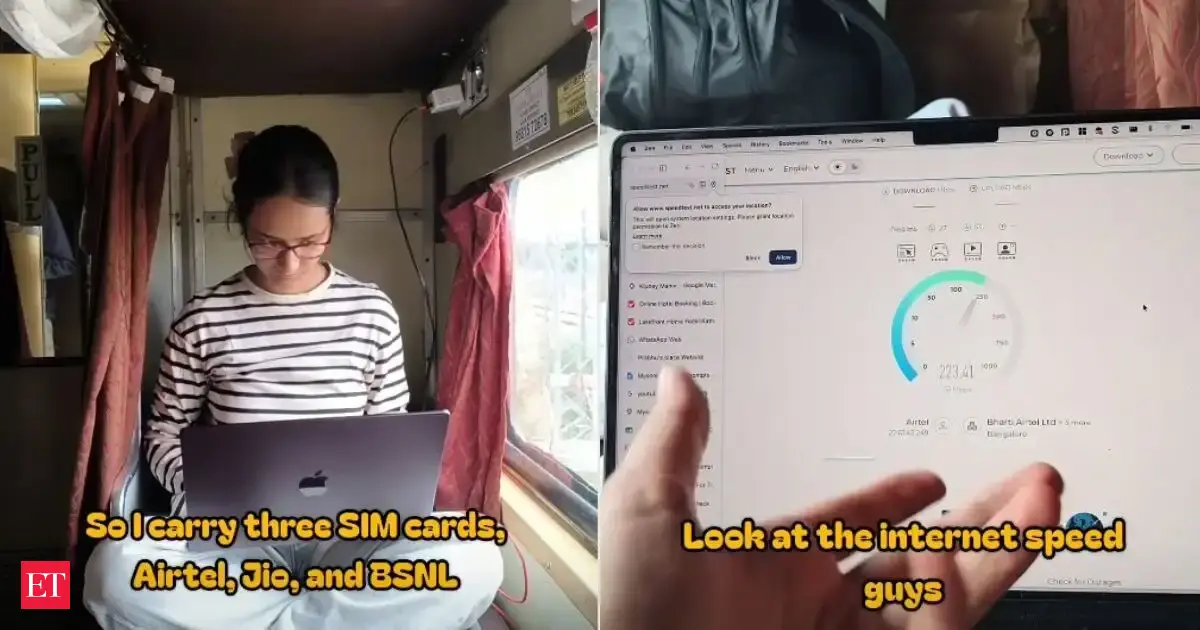 Working from a moving train for 6 hours? Woman shares her unusual internet backup plan
