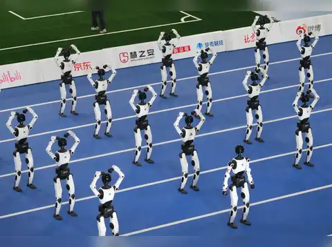 Robots perform during the opening ceremony