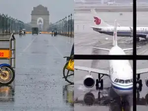Delhi’s adverse weather disrupts flight operations, with Air India, IndiGo and SpiceJet issuing travel advisories to passengers.<br>