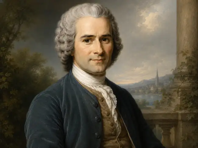 Quote of the day by Jean-Jacques Rousseau: “Freedom is the power to choose our own chains” and its meaning about liberty, responsibility and personal choice. AI image<br>