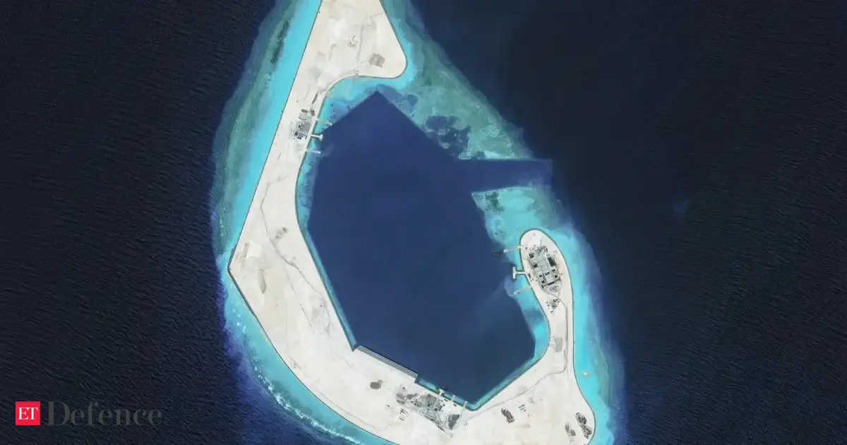 FILE PHOTO: A satellite view of Antelope Reef in the South China Sea