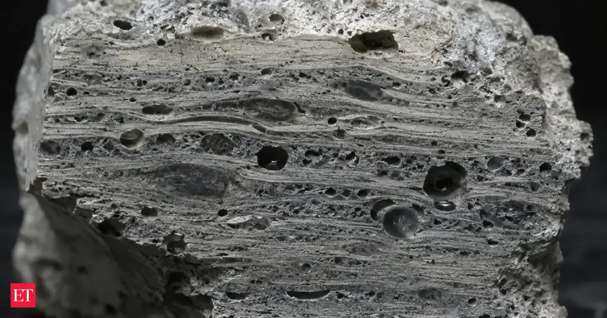 NASA mixed cement aboard the space station; it hardened with strange stripes and highly porous structures that may affect its strength