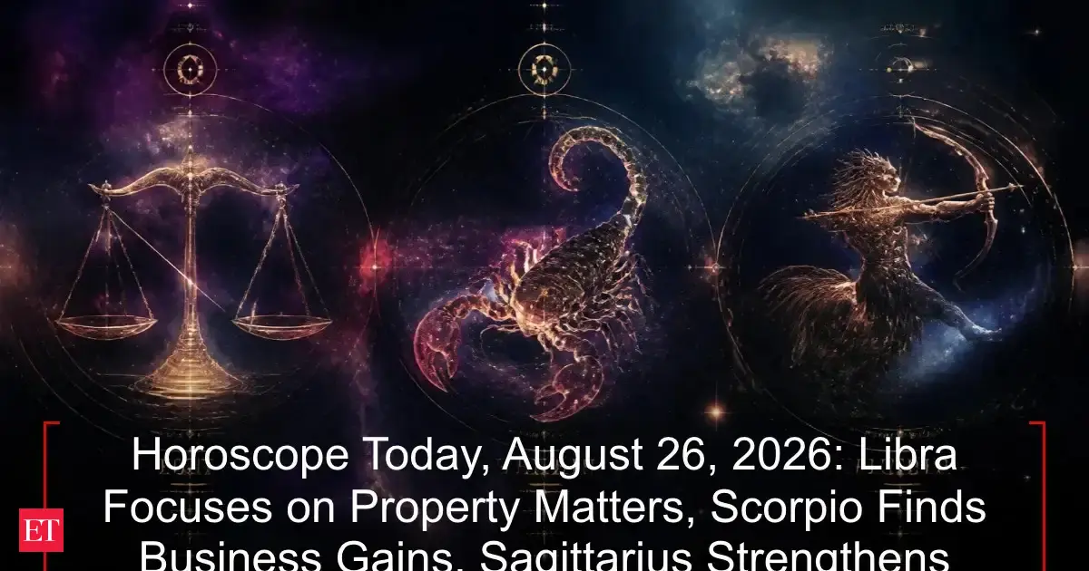 Horoscope Today, August 26, 2026: Libra Focuses on Property Matters, Scorpio Finds Business Gains, Sagittarius Strengthens Finances