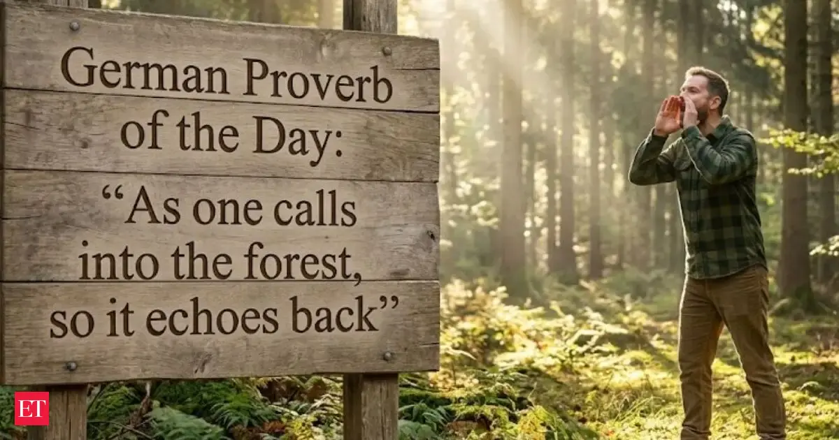German Proverb of the Day: “As one calls into the forest, so it echoes back.” A lesson on how actions shape responses