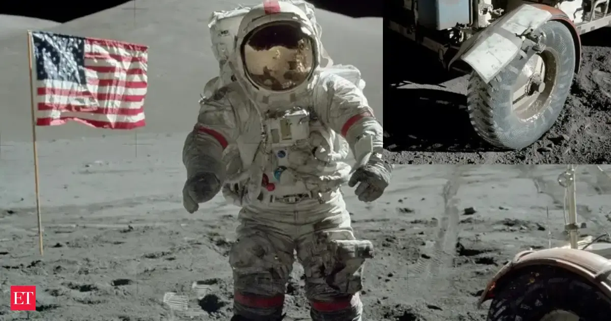In 1972, Apollo 17 astronauts tore a rover fender on the Moon; they rebuilt it with four spare maps, duct tape, and clamps, and the fix lasted through 9.1 km of driving