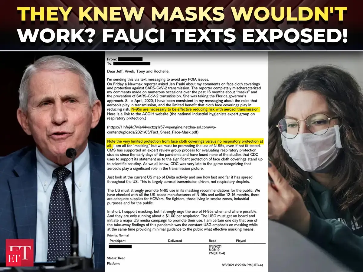 'They knew masks wouldn't work, still...': Newly released Fauci texts spark COVID cover-up fury