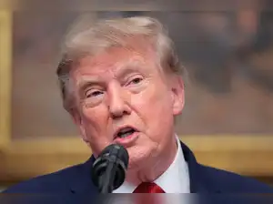 U.S. President Trump delivers remarks with cryptocurrency executives, at the White House in Washington