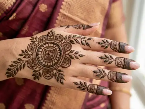 Mandala and Leaf Combination