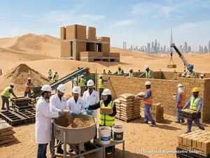 UAE turns desert sand into construction bricks using a new method developed by scientists that doesn't need additional heat to harden and could reduce cement imports
