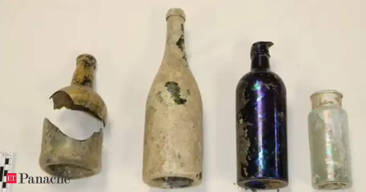 Four bottles were found by archaeologists buried beneath former slave quarters in Virginia. The direction they pointed offered an intriguing clue