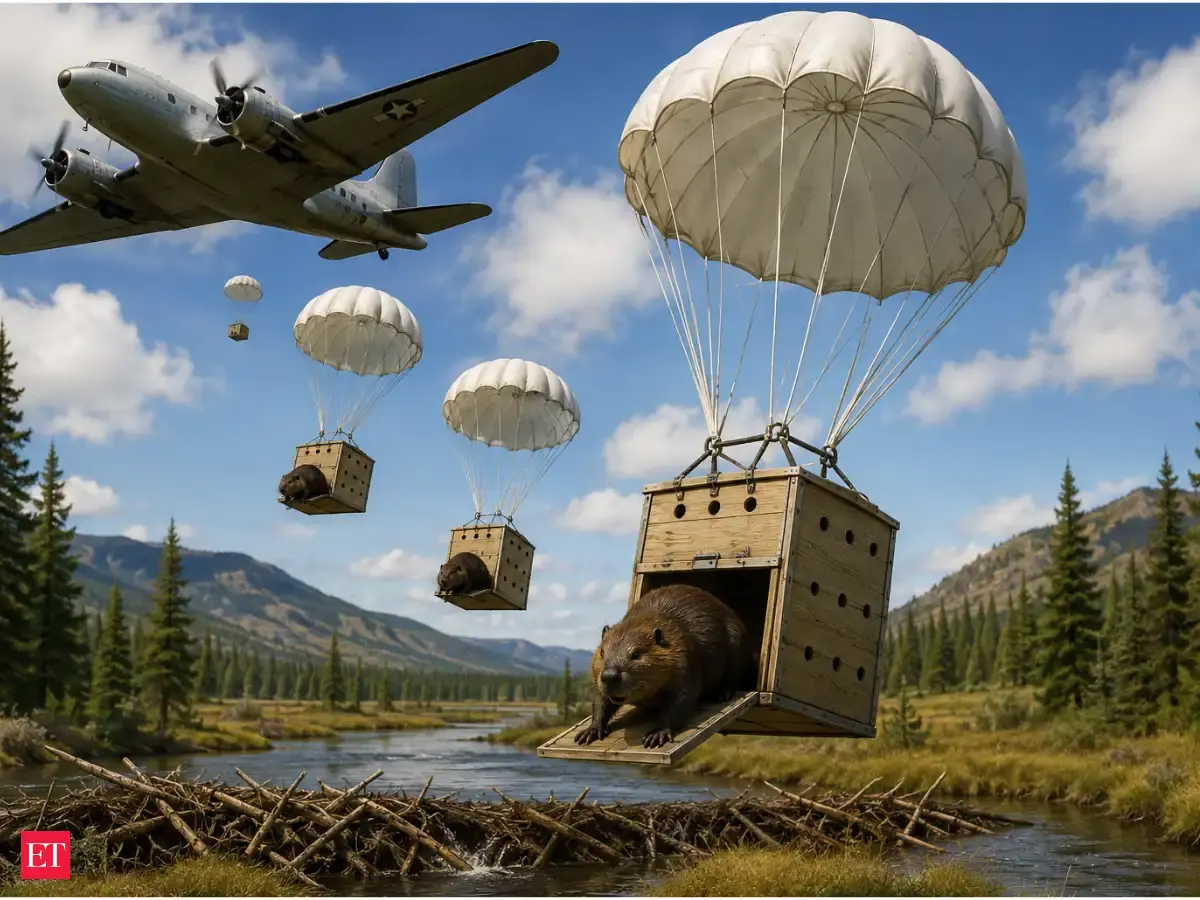 In 1948, Idaho officials used World War II parachutes to drop 76 beavers into the wilderness in one of America’s strangest conservation experiments