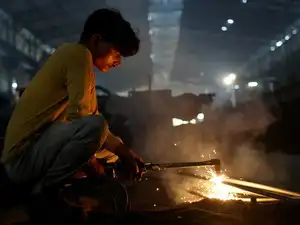 Steel production at a factory in Mandi Gobindgarh