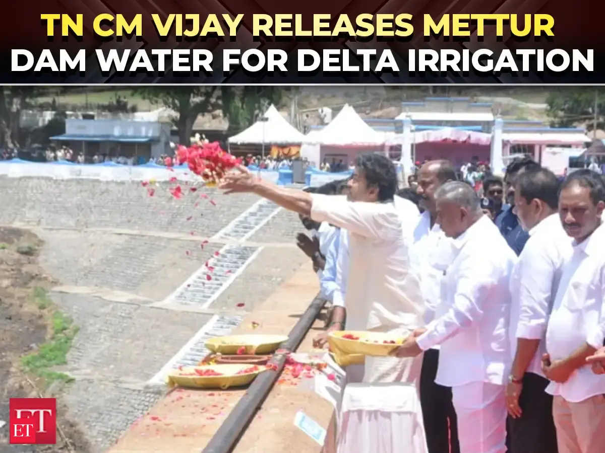 Tamil Nadu Cm Vijay Opens Mettur Dam Sluice Gates For Cauvery Delta Irrigation