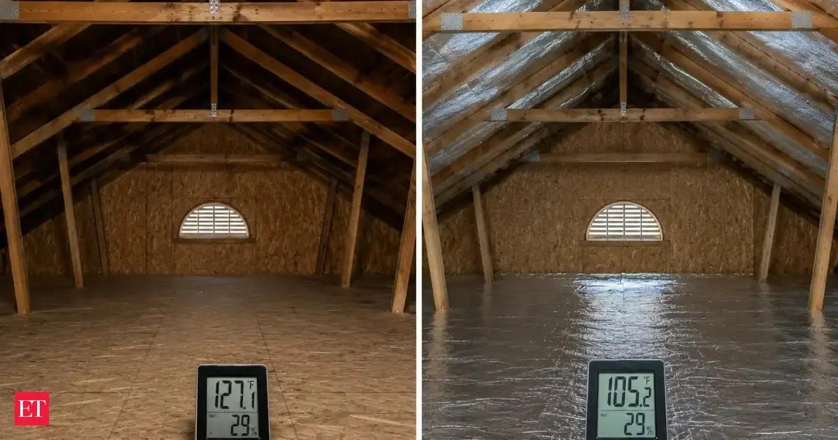 In 2007, Oak Ridge built a roof with phase-change material between foil layers; attic temperatures fell about 22°F, with utility savings estimated at 8%