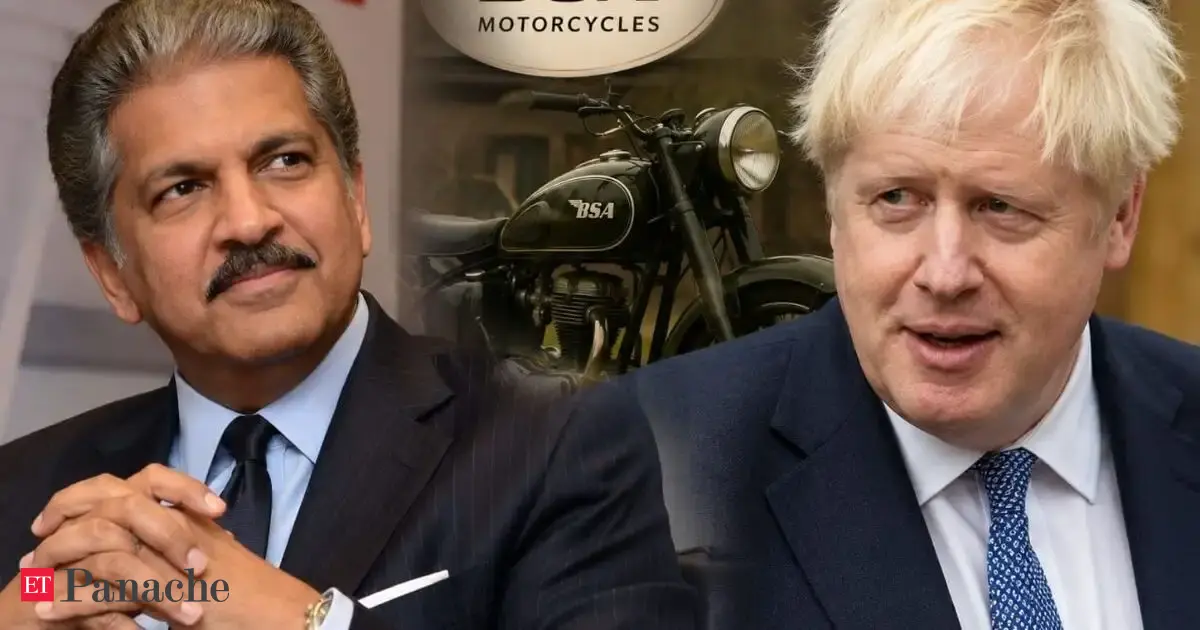 Anand Mahindra reacts as former UK PM Boris Johnson rides a made-in-India motorcycle