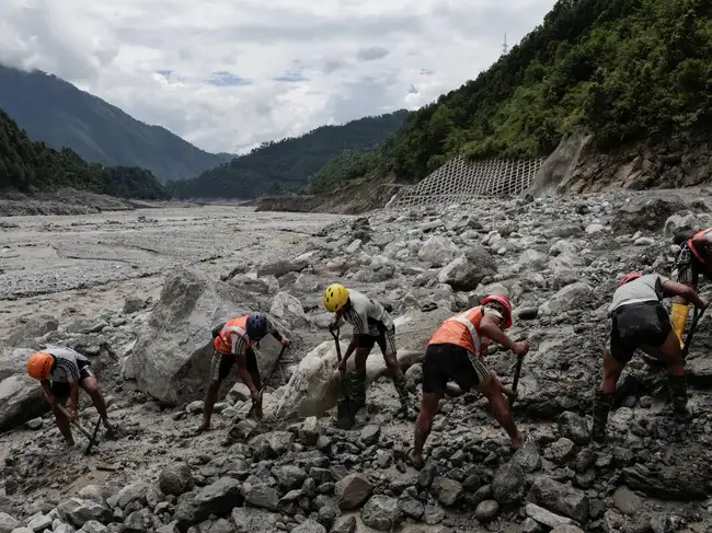Aftermath of flash floods and mudslide in Nepal