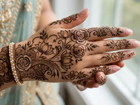 Floral Back-Hand Mehndi Design