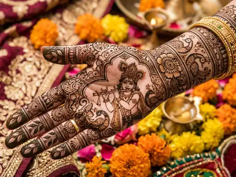 Krishna Flute Mehndi Design