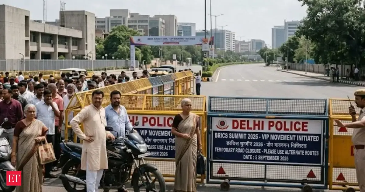 BRICS Summit 2026 Delhi traffic advisory: 22 diversion points, 35+ roads regulated; check airport, railway routes and mo