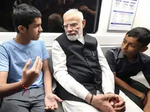 New Delhi, Sept 05: Prime Minister Narendra Modi interacts with children a...