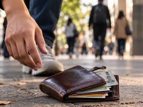 You find a wallet on the street. What do you do first?