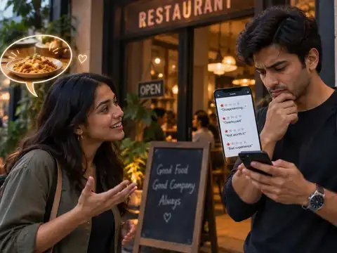 A friend recommends a restaurant they loved. The reviews are terrible. What do you trust first?