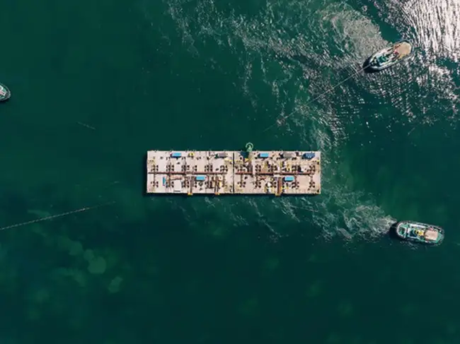 Belgium sank 23 concrete blocks weighing 22,000 tons each in the North Sea to build the world's first artificial energy island in a €7B project