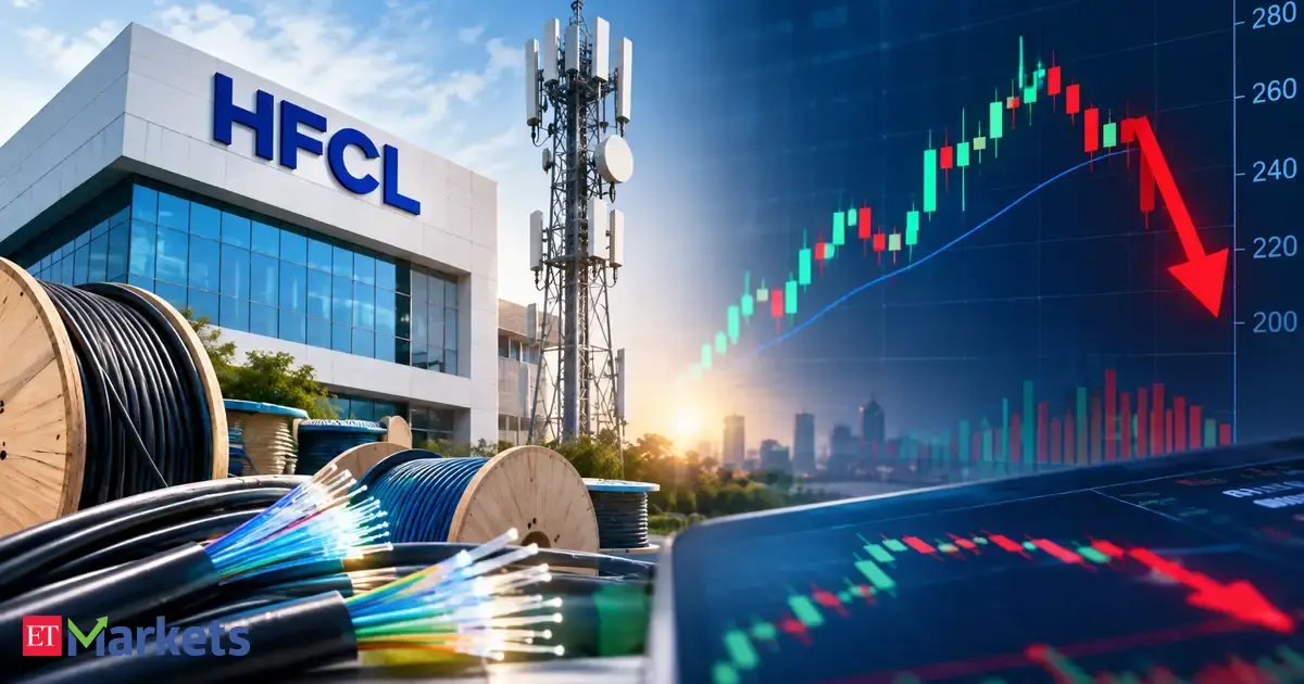 HFCL shares hit lower circuit after 240% rally in 2026. What technical charts now indicate