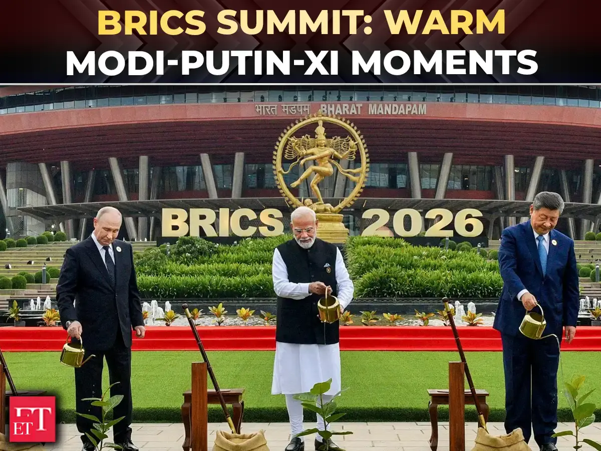 Modi-Putin-Xi camaraderie at BRICS: Leaders plant trees, explore India’s deep-tech