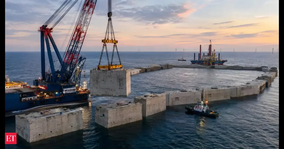 Since 2025, Belgium installed 23 concrete blocks weighing 22,000 tonnes each in the North Sea; together, they now form the walls of a new artificial energy island