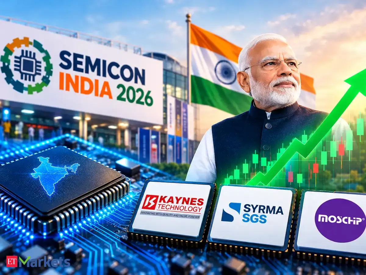 Semiconductor stocks surge ahead of PM Modi's Semicon 2026 inauguration
