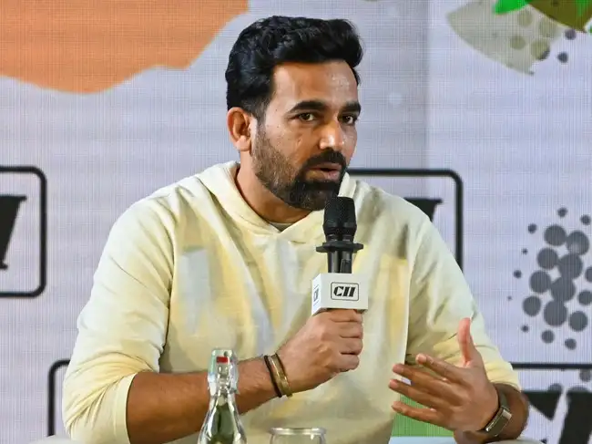 Kolkata: Former Indian cricketer Zaheer Khan speaks during the 'India@100: Leade...