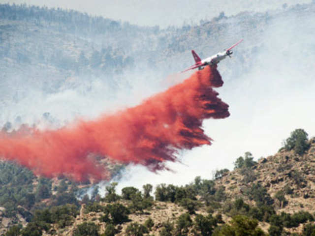 Cal Fire aircraft drops flame retardant