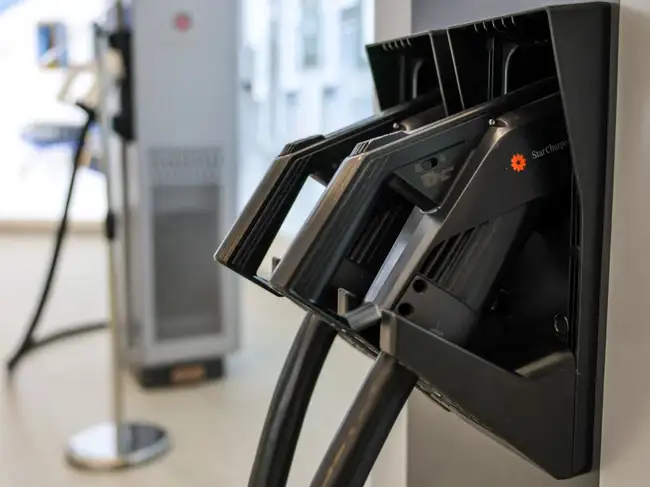 FILE PHOTO: EV charging station during organised media tour in Hohhot