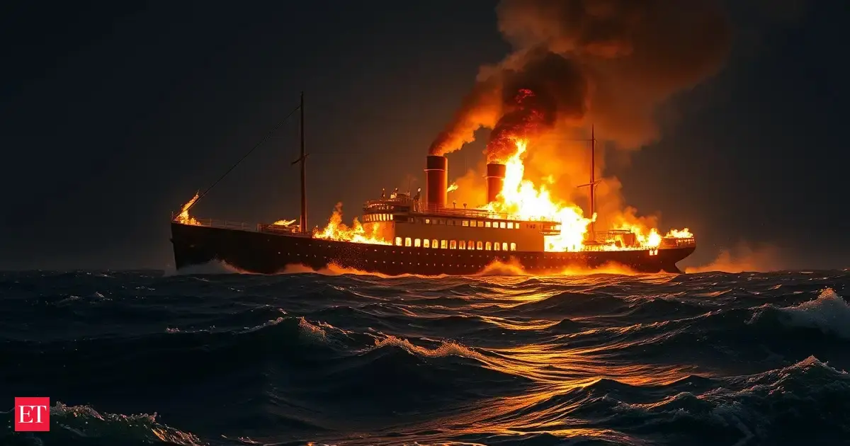 In 1934, a luxury cruise ship caught fire off New Jersey hours after its captain died; 137 people were killed