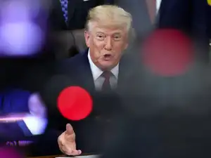 US President Donald Trump speaks in the Oval Office at the White House in Washington, D.C., US, September 30, 2026.