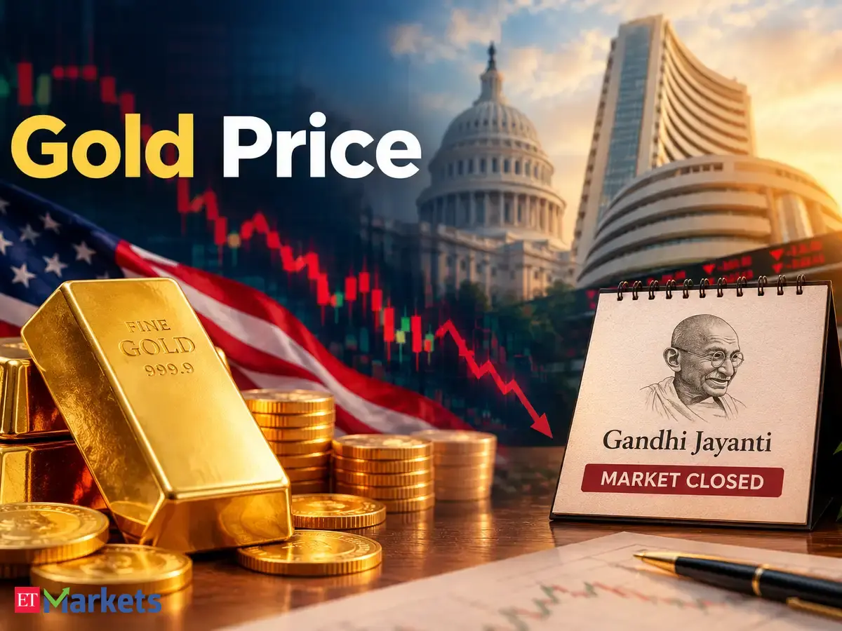 Gold price today: Precious metal slips ahead of US Jobs data; MCX closed for Gandhi Jayanti