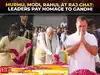 157th Gandhi Jayanti: President Murmu, PM Modi, Rahul Gandhi pay tribute at Raj Ghat in Delhi